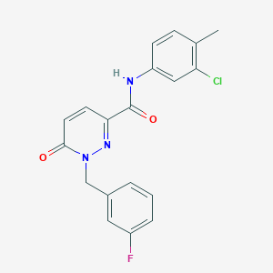 molecular formula C19H15ClFN3O2 B2919650 N-(3-chloro-4-methylphenyl)-1-(3-fluorobenzyl)-6-oxo-1,6-dihydropyridazine-3-carboxamide CAS No. 1040665-50-6