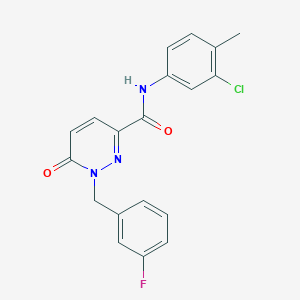 molecular formula C19H15ClFN3O2 B2919650 N-(3-chloro-4-methylphenyl)-1-[(3-fluorophenyl)methyl]-6-oxo-1,6-dihydropyridazine-3-carboxamide CAS No. 1040665-50-6