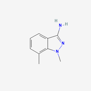 molecular formula C9H11N3 B2919658 1,7-二甲基吲唑-3-胺 CAS No. 1550873-39-6