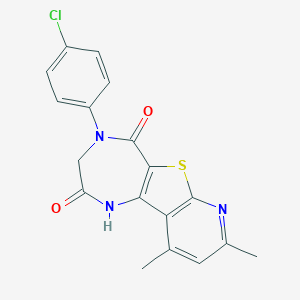 4-(4-chlorophenyl)-8,10-dimethyl-3,4-dihydro-1H-pyrido[3',2':4,5]thieno[3,2-e][1,4]diazepine-2,5-dione