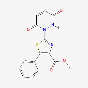 molecular formula C15H11N3O4S B2919662 2-[3-羟基-6-氧代-1(6H)-哒嗪基]-5-苯基-1,3-噻唑-4-羧酸甲酯 CAS No. 531495-03-1