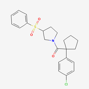 (1-(4-Chlorophenyl)cyclopentyl)(3-(phenylsulfonyl)pyrrolidin-1-yl)methanone