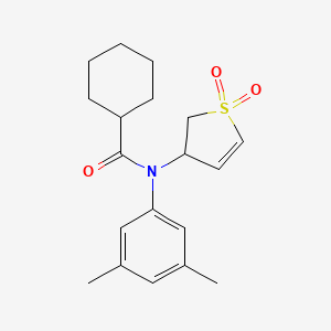molecular formula C19H25NO3S B2919667 N-(3,5-二甲基苯基)-N-(1,1-二氧化-2,3-二氢噻吩-3-基)环己烷甲酰胺 CAS No. 863445-86-7
