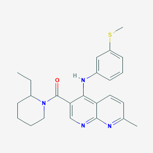 molecular formula C24H28N4OS B2919671 6-[4-({[4-(乙酰氨基)苯基]磺酰}氨基)苯氧基]-N-乙基烟酰胺 CAS No. 1251570-97-4