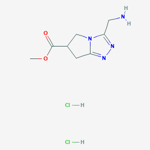 molecular formula C8H14Cl2N4O2 B2919675 Methyl 3-(aminomethyl)-6,7-dihydro-5H-pyrrolo[2,1-c][1,2,4]triazole-6-carboxylate;dihydrochloride CAS No. 2309458-25-9
