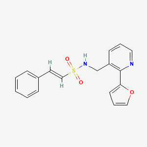 (E)-N-((2-(furan-2-yl)pyridin-3-yl)methyl)-2-phenylethenesulfonamide