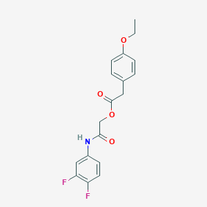 molecular formula C18H17F2NO4 B2919684 2-[(3,4-二氟苯基)氨基]-2-氧代乙基 (4-乙氧基苯基)乙酸酯 CAS No. 1327383-06-1