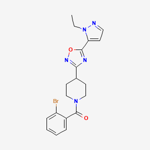 molecular formula C19H20BrN5O2 B2919687 (2-bromophenyl)(4-(5-(1-ethyl-1H-pyrazol-5-yl)-1,2,4-oxadiazol-3-yl)piperidin-1-yl)methanone CAS No. 2034591-07-4