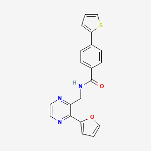 N-((3-(furan-2-yl)pyrazin-2-yl)methyl)-4-(thiophen-2-yl)benzamide