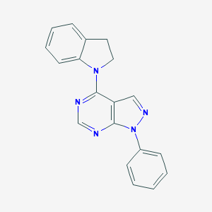 molecular formula C19H15N5 B291969 4-(2,3-dihydro-1H-indol-1-yl)-1-phenyl-1H-pyrazolo[3,4-d]pyrimidine 
