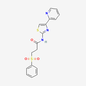 3-(phenylsulfonyl)-N-(4-(pyridin-2-yl)thiazol-2-yl)propanamide