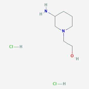 molecular formula C7H18Cl2N2O B2919693 2-(3-氨基哌啶-1-基)乙醇二盐酸盐 CAS No. 1820673-85-5