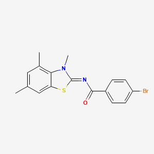 (E)-4-bromo-N-(3,4,6-trimethylbenzo[d]thiazol-2(3H)-ylidene)benzamide