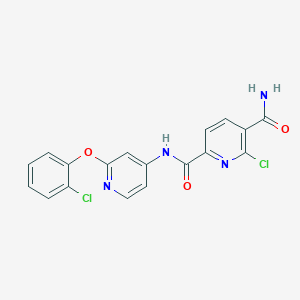 6-chloro-N2-[2-(2-chlorophenoxy)pyridin-4-yl]pyridine-2,5-dicarboxamide