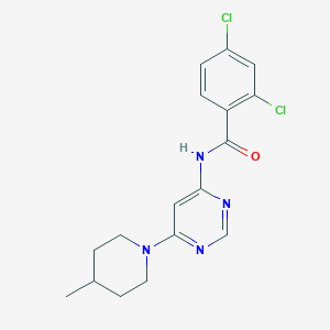 molecular formula C17H18Cl2N4O B2919707 2,4-dichloro-N-(6-(4-methylpiperidin-1-yl)pyrimidin-4-yl)benzamide CAS No. 1396860-94-8