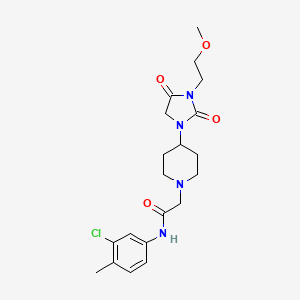 molecular formula C20H27ClN4O4 B2919710 N-(3-chloro-4-methylphenyl)-2-(4-(3-(2-methoxyethyl)-2,4-dioxoimidazolidin-1-yl)piperidin-1-yl)acetamide CAS No. 2034374-83-7