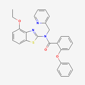 molecular formula C28H23N3O3S B2919712 N-(4-乙氧基苯并[d]噻唑-2-基)-2-苯氧基-N-(吡啶-2-基甲基)苯甲酰胺 CAS No. 922586-85-4