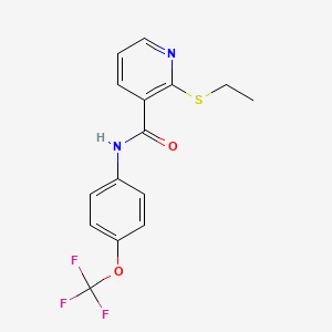 molecular formula C15H13F3N2O2S B2919715 2-ethylsulfanyl-N-[4-(trifluoromethoxy)phenyl]pyridine-3-carboxamide CAS No. 1022457-10-8