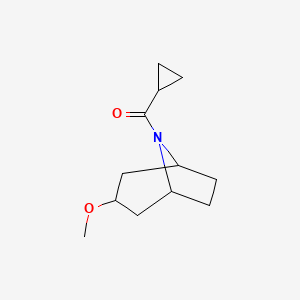 molecular formula C12H19NO2 B2919716 cyclopropyl((1R,5S)-3-methoxy-8-azabicyclo[3.2.1]octan-8-yl)methanone CAS No. 2320378-81-0