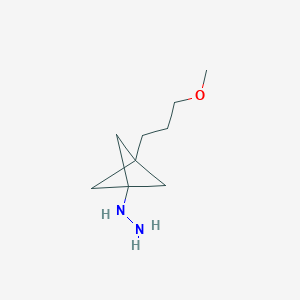 molecular formula C9H18N2O B2919719 [3-(3-Methoxypropyl)-1-bicyclo[1.1.1]pentanyl]hydrazine CAS No. 2287279-87-0