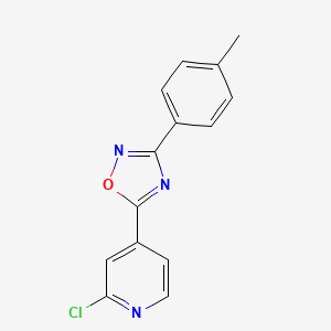 molecular formula C14H10ClN3O B2919730 5-(2-Chloro-4-pyridyl)-3-(4-methylphenyl)-1,2,4-oxadiazole CAS No. 266692-20-0