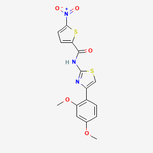 molecular formula C16H13N3O5S2 B2919731 N-[4-(2,4-二甲氧基苯基)-1,3-噻唑-2-基]-5-硝基噻吩-2-甲酰胺 CAS No. 476641-60-8