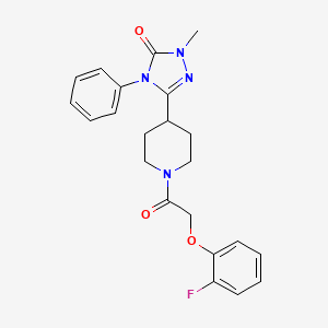 molecular formula C22H23FN4O3 B2919738 3-(1-(2-(2-氟苯氧基)乙酰基)哌啶-4-基)-1-甲基-4-苯基-1H-1,2,4-三唑-5(4H)-酮 CAS No. 1421443-78-8