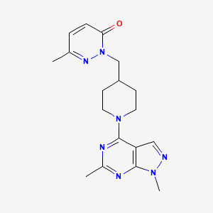 molecular formula C18H23N7O B2919740 2-[(1-{1,6-dimethyl-1H-pyrazolo[3,4-d]pyrimidin-4-yl}piperidin-4-yl)methyl]-6-methyl-2,3-dihydropyridazin-3-one CAS No. 2097894-94-3