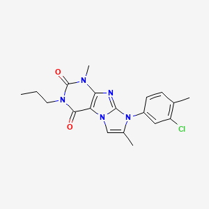 molecular formula C19H20ClN5O2 B2919744 6-(3-Chloro-4-methylphenyl)-4,7-dimethyl-2-propylpurino[7,8-a]imidazole-1,3-dione CAS No. 922457-85-0
