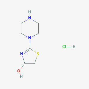 molecular formula C7H12ClN3OS B2919745 2-哌嗪-1-基-1,3-噻唑-4-醇；盐酸盐 CAS No. 2503208-42-0