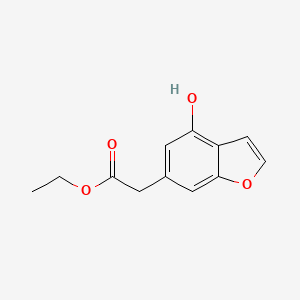 molecular formula C12H12O4 B2919749 Ethyl 2-(4-hydroxy-1-benzofuran-6-yl)acetate CAS No. 2107882-21-1