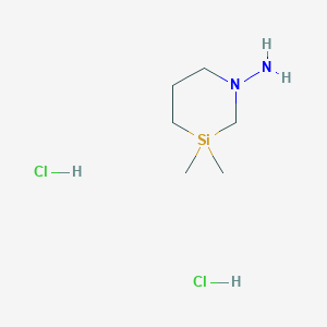 molecular formula C6H18Cl2N2Si B2919753 3,3-Dimethyl-1,3-azasilinan-1-amine;dihydrochloride CAS No. 2344681-52-1