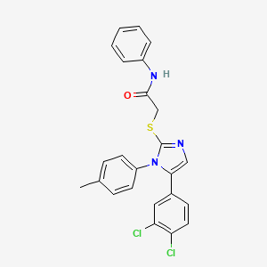 2-((5-(3,4-dichlorophenyl)-1-(p-tolyl)-1H-imidazol-2-yl)thio)-N-phenylacetamide