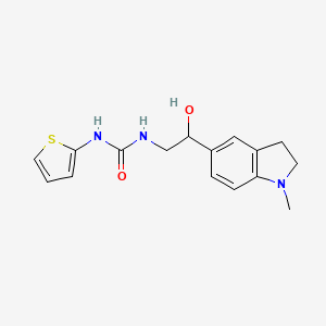 molecular formula C16H19N3O2S B2919758 1-(2-Hydroxy-2-(1-methylindolin-5-yl)ethyl)-3-(thiophen-2-yl)urea CAS No. 1705755-25-4