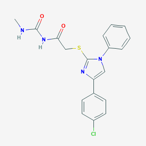 molecular formula C19H17ClN4O2S B291976 N-({[4-(4-chlorophenyl)-1-phenyl-1H-imidazol-2-yl]sulfanyl}acetyl)-N'-methylurea 