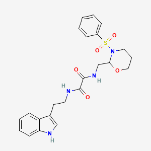 N1-(2-(1H-indol-3-yl)ethyl)-N2-((3-(phenylsulfonyl)-1,3-oxazinan-2-yl)methyl)oxalamide