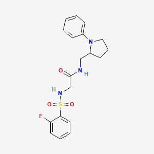 2-(2-fluorobenzenesulfonamido)-N-[(1-phenylpyrrolidin-2-yl)methyl]acetamide