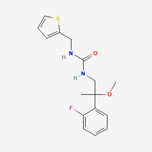molecular formula C16H19FN2O2S B2919770 1-(2-(2-Fluorophenyl)-2-methoxypropyl)-3-(thiophen-2-ylmethyl)urea CAS No. 1797339-63-9