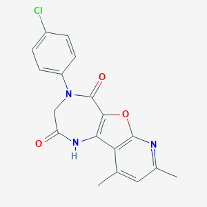 4-(4-chlorophenyl)-8,10-dimethyl-3,4-dihydro-1H-pyrido[3',2':4,5]furo[3,2-e][1,4]diazepine-2,5-dione