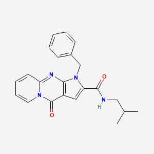 molecular formula C22H22N4O2 B2919783 1-苄基-N-异丁基-4-氧代-1,4-二氢吡啶并[1,2-a]吡咯并[2,3-d]嘧啶-2-甲酰胺 CAS No. 896836-92-3