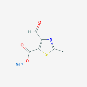 molecular formula C6H4NNaO3S B2919784 Sodium;4-formyl-2-methyl-1,3-thiazole-5-carboxylate CAS No. 2377033-85-5