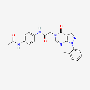 molecular formula C22H20N6O3 B2919786 N-(4-acetamidophenyl)-2-[1-(2-methylphenyl)-4-oxopyrazolo[3,4-d]pyrimidin-5-yl]acetamide CAS No. 895011-07-1