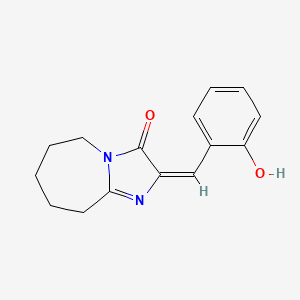 molecular formula C15H16N2O2 B2919788 (2E)-2-[(2-hydroxyphenyl)methylidene]-6,7,8,9-tetrahydro-5H-imidazo[1,2-a]azepin-3-one CAS No. 306955-93-1