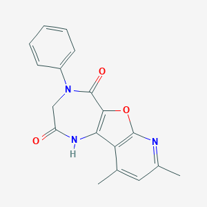 molecular formula C18H15N3O3 B291979 8,10-dimethyl-4-phenyl-3,4-dihydro-1H-pyrido[3',2':4,5]furo[3,2-e][1,4]diazepine-2,5-dione 