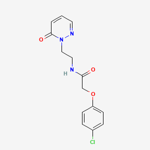 molecular formula C14H14ClN3O3 B2919793 2-(4-氯苯氧基)-N-(2-(6-氧代哒嗪-1(6H)-基)乙基)乙酰胺 CAS No. 1021218-66-5