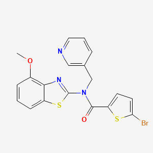 molecular formula C19H14BrN3O2S2 B2919794 5-bromo-N-(4-methoxybenzo[d]thiazol-2-yl)-N-(pyridin-3-ylmethyl)thiophene-2-carboxamide CAS No. 895003-91-5