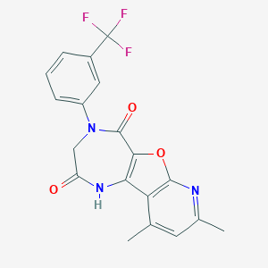 8,10-dimethyl-4-[3-(trifluoromethyl)phenyl]-3,4-dihydro-1H-pyrido[3',2':4,5]furo[3,2-e][1,4]diazepine-2,5-dione