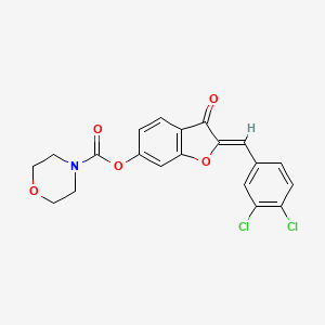 (Z)-2-(3,4-dichlorobenzylidene)-3-oxo-2,3-dihydrobenzofuran-6-yl morpholine-4-carboxylate