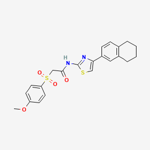 molecular formula C22H22N2O4S2 B2919803 2-((4-甲氧基苯基)磺酰基)-N-(4-(5,6,7,8-四氢萘-2-基)噻唑-2-基)乙酰胺 CAS No. 941951-81-1