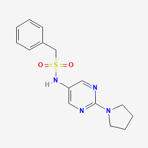 molecular formula C15H18N4O2S B2919807 1-苯基-N-(2-(吡咯烷-1-基)嘧啶-5-基)甲磺酰胺 CAS No. 1396853-62-5